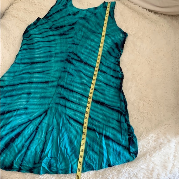 Green/ Black Tie Dye Sleeveless Midi Sundress - Picture 6 of 10